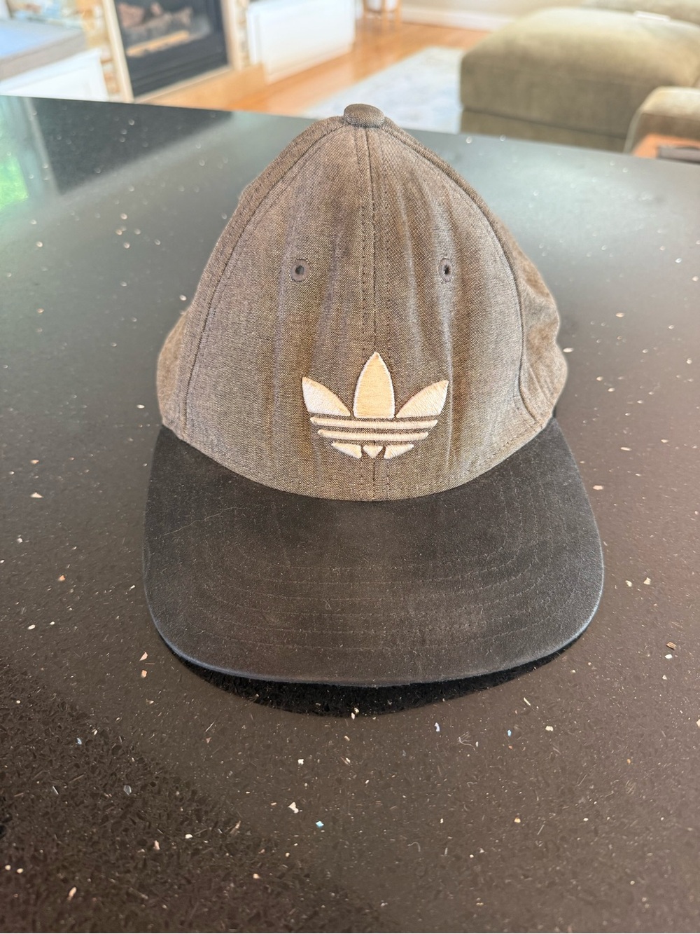 adidas Gray Crown Black Brim Trefoil Cap